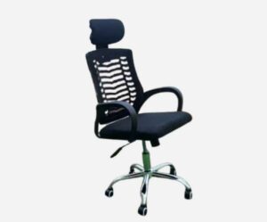 Executive Mesh Office Chair with Headrest – Comfortable Ergonomic Desk Chair for Home & Office – Black
