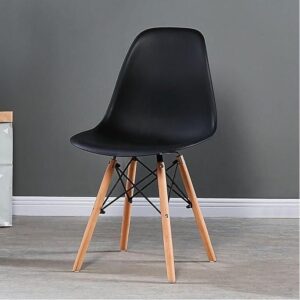 Stylish Heavy Duty Plastic Eames Chair for Home, Office & Dining-Black
