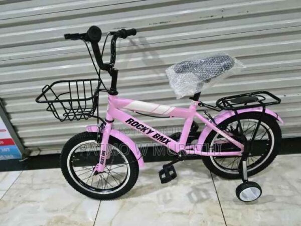 BMX Boys and girls bike pink_11zon Rocky BMX 16-Inch Kids Bicycle ,Boys and Girls Bike size 16 Strong Frame Bike with Training Wheels, Front Basket & Rear Carrier for Ages
