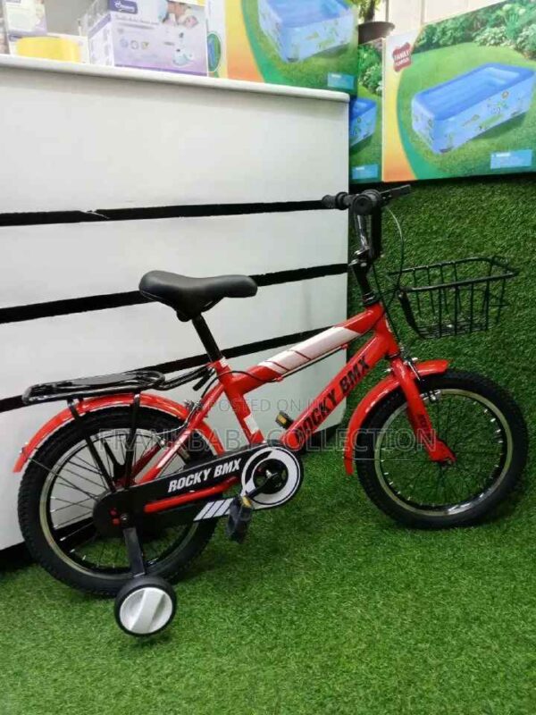 BMX Boys and girls bike red (1)_11zon Rocky BMX 16-Inch Kids Bicycle ,Boys and Girls Bike size 16 Strong Frame Bike with Training Wheels, Front Basket & Rear Carrier for Ages