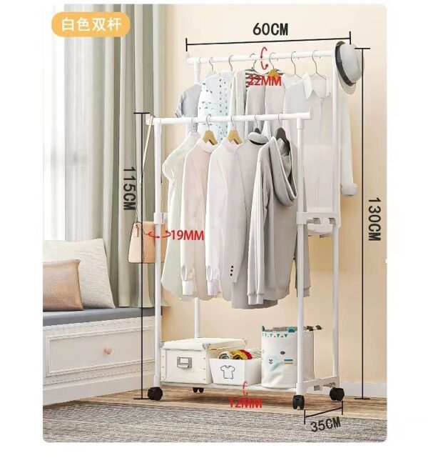 Mobile Clothes & Shoe Storage Rack - Rolling Wardrobe Organizer