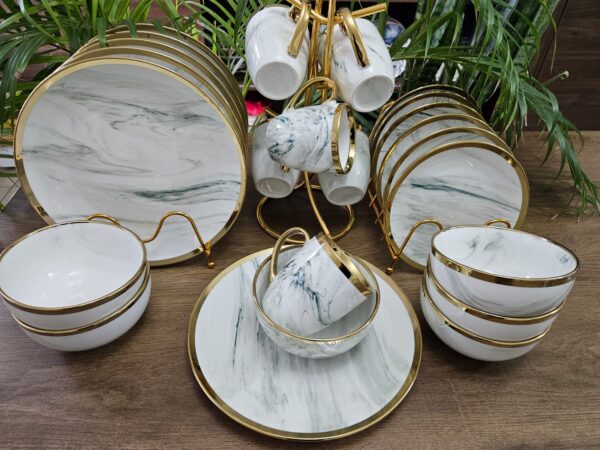 260114082700_b5399662a8ff107ac88023450d6ac3f0.jpeg 24-Piece Ceramic Gold Elegant Dinner Set - Dinner Plates, Side Plates, Bowls & Cups for Stylish Dining & Special Occasions