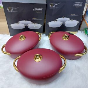 High-Quality Marble-Finish Insulated Casserole Hot Pot - Elegant Food Warmer for Home & Events | Keeps Food Hot for Hours