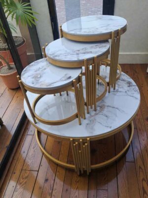 4-in-1 Executive Pure Marble Coffee & Dining Table - Premium Durable Marble Table with Elegant Versatile Design