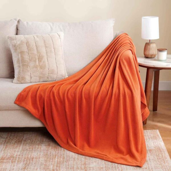 6x6 Soft Lightweight Fleece Blanket - Cozy Plush Throw for Bed, Sofa, Travel & Camping