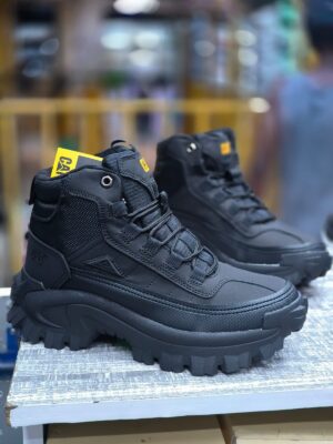 CAT High-Cut Ankle Boots - Black & Grey | Durable Casual Workwear Boots for Men