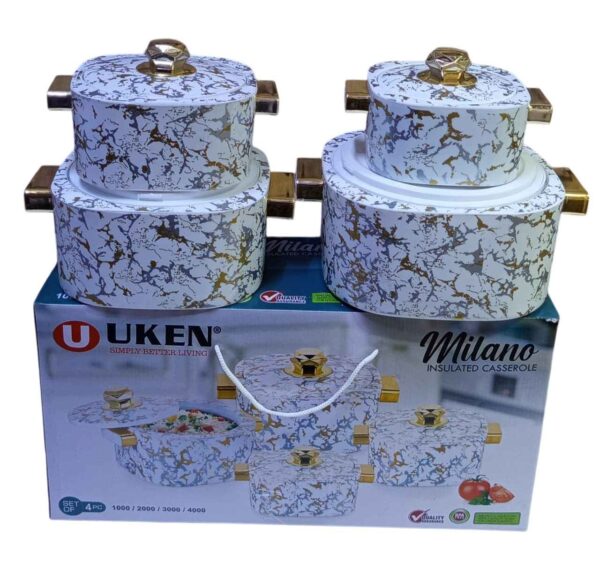 ce18a6a7173e4b8bbace393c8ee0e9a0.jpg 4-Piece Milano Stainless Steel Insulated Hotpot Set (1L-4L) - Food Warmer Serving Dishes | Keeps Food Hot & Fresh