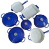 CAST IRON COOKWARE bluu 11-Piece Heavy Duty Enamel Cast Iron Cookware Set