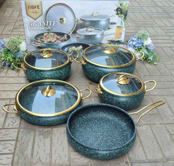Premium 9 Piece Granite Coating Non-Stick Cookware Set